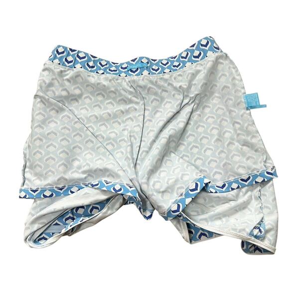 J Mclaughlin Skort Size XS Blue Geometric Mini Skirt Golf Tennis Pockets Preppy - Picture 7 of 9